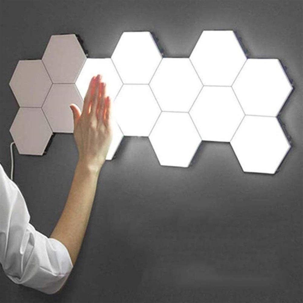Lampe murale hexagonale tactile : 8 panneaux LED à assembler